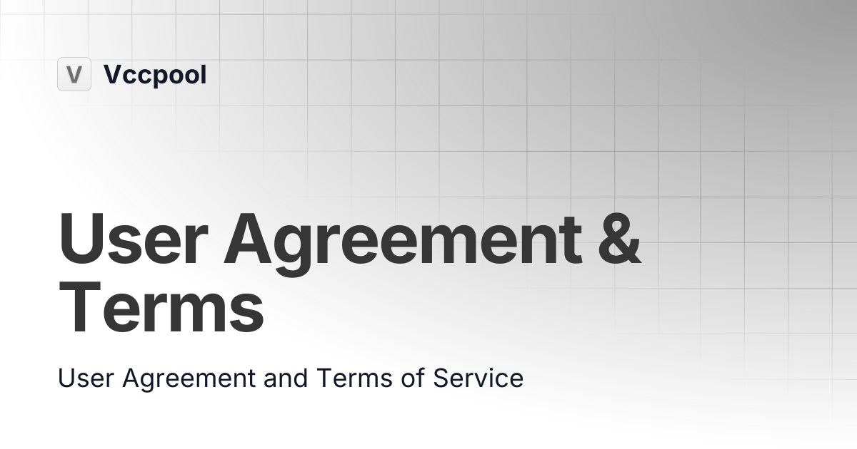 User Agreement & Terms | Vccpool